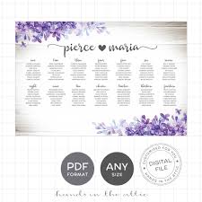 Lilac Lavender Wedding Seating Chart
