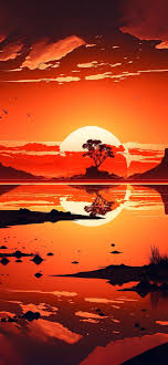 aesthetic orange sunset wallpapers