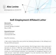 self employment affidavit letter