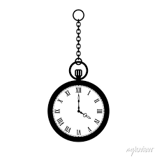 Pocket Watch With Chain Vector Icon