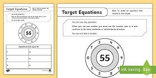 Writing Equations For A Target Teacher