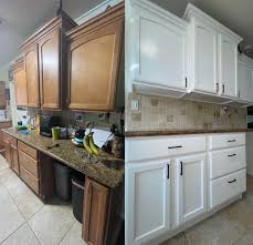 reglazed kitchen cabinets in