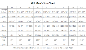 Gill Drysuit Size Chart Bedowntowndaytona Com