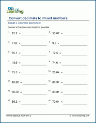 convert decimals to mixed numbers