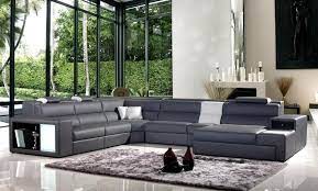 Exotic Half Leather Sectional With