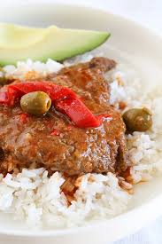cubed steak with peppers and olives recipe