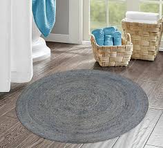 braided jute grey color round mat