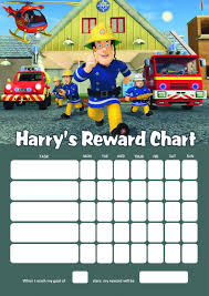 Personalised Fireman Sam Reward Chart Adding Photo Option Available