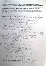 Ncert Solutions Class 10 Maths Linear