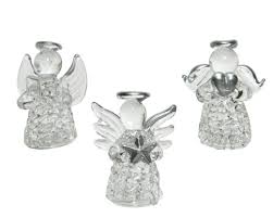 glass spun angel ornament 3ass with