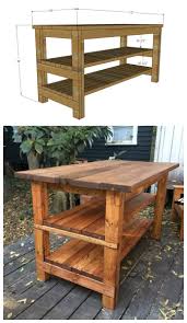 rustic kitchen island built by house
