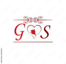 gs love initial with red and rose