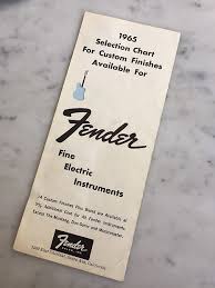 1965 Fender Color Chart Case Candy Stratocaster Telecaster Jazzmaster Jaguar Pre Cbs Vintage