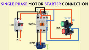 single phase motor starter connection