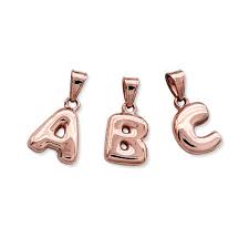 real 14k rose gold bubble letter pendant all letters numbers gold initial pendant