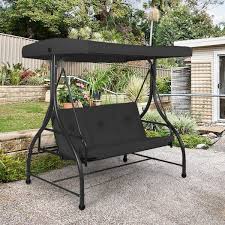 Clihome 3 Person Black Metal Outdoor