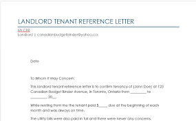 tenant reference letter sle letter