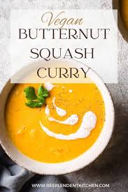 vegan ernut squash curry soup with