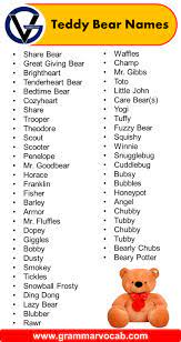 good teddy bear names cute famous