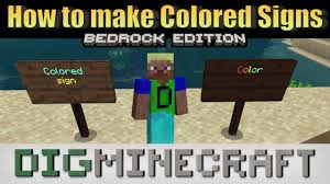 colored sign in minecraft bedrock edition