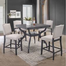 For example, a beige rug, a white sofa, a birch coffee table, a light gray tv bench, and a. Best Quality Furniture Light Grey 5 Piece Counter Height Dining Set Overstock 18616133