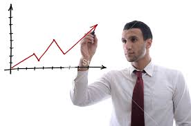 Business Man Draw Line Chart Royalty Free Stock Image