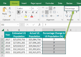 Percentage Change Formula In Excel