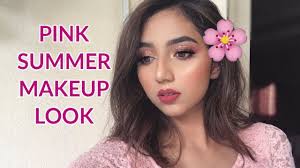 pink summer makeup look you