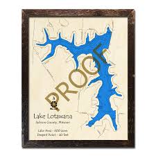 Lake Lotawana Mo Wood Map 3d Nautical Decor