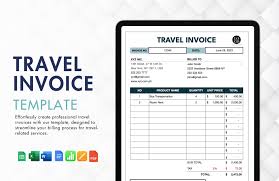 travel invoice in word free template