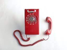 Vintage Rotary Wall Phone Red Rotary