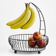 Cora Black Fruit Basket With Banana