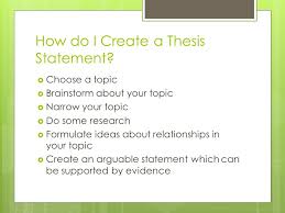 generate a thesis statement