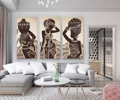 African Wall Art Set Of 3 Ethnic Art