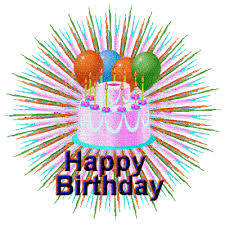 Happy Birthday, happy , birthday , gif , glitter , sparkles , text , cake ,  balloons , candles - Free animated GIF - PicMix
