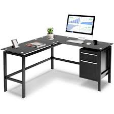 After all, a corner desk can give you even more space for the things you need and a great view of your space. L Shaped Desk Corner Table Computer Desk With Side Storage Black Glass Walmart Com Walmart Com
