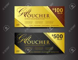 Gold And Black Gift Voucher Template Coupon Design Ticket Vector Business