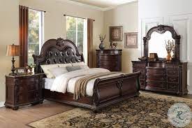 Cavalier Dark Cherry Sleigh Bedroom Set