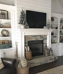 decorate a mantel with a tv above