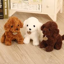 ydxl cartoon cute poodle dog puppy plush stuffed doll huggable toy home ornament gift dark brown one size