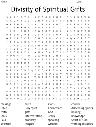 divisity of spiritual gifts word search