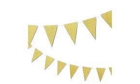gold bunting triangle flags decorations