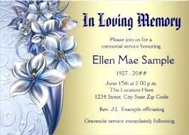 Memorial Invitations Free Templates Free Funeral Invitation Cards