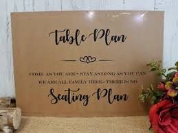 Details About No Seating Plan Wedding Sign A4 Print White Ivory Craft Brown Rustic Vintage