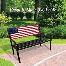 American Flag Outdoor Bench