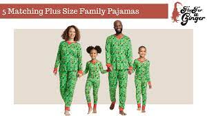 5 matching plus size family pajamas