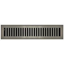 2 x 14 brushed nickel contemporary floor register vent cover