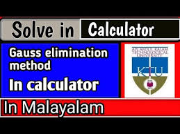 Gauss Elimination Method In Calculator