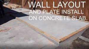 how to layout shed walls on concrete