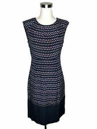 Details About N326 Tory Burch Designer Dress Size 4 Small Blue Pink Geometric Shift Sleeveless